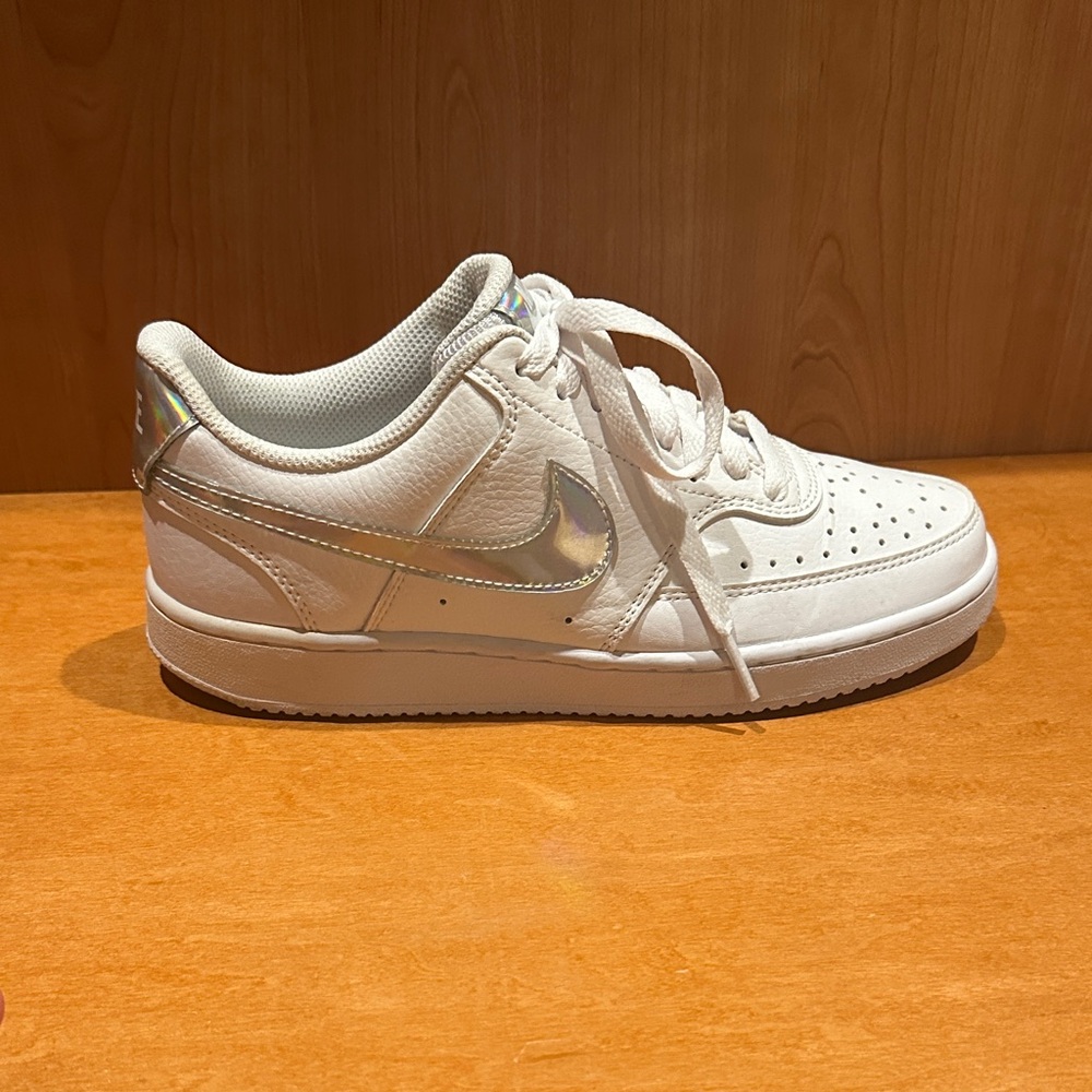 Nike White and Silver Sneakers